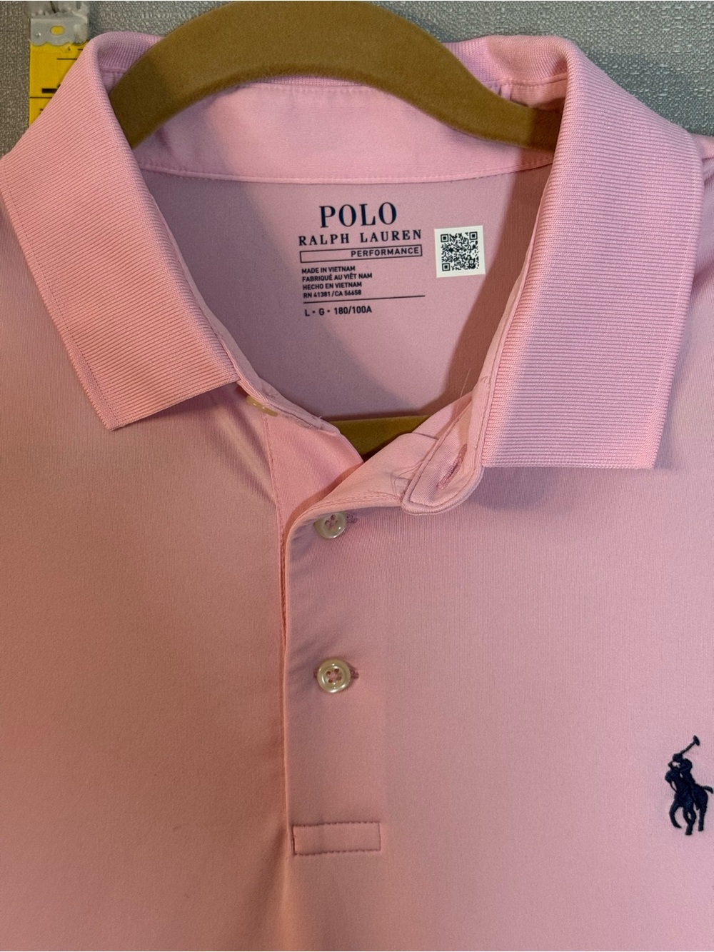 Polo by Ralph Lauren Men's Performance Classic Pink Polo Shirt - Picture 5 of 10